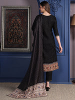 Thumbnail for Hand Embroidered & Printed Kurta With Pant & Dupatta, Black - Hiral Fashion - Distacart