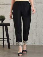 Thumbnail for Mirror Embroidered Kurta With Pant & Necklace Dupatta, Black - Hiral Fashion - Distacart