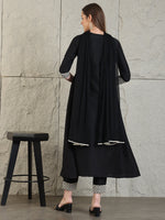 Thumbnail for Mirror Embroidered Kurta With Pant & Necklace Dupatta, Black - Hiral Fashion - Distacart