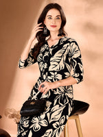 Thumbnail for Botanical Printed Co Ords Set, Black - Hiral Fashion - Distacart