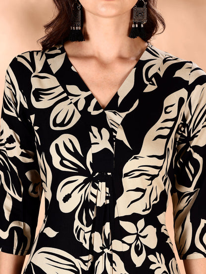 Botanical Printed Co Ords Set, Black - Hiral Fashion - Distacart