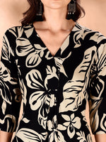 Thumbnail for Botanical Printed Co Ords Set, Black - Hiral Fashion - Distacart