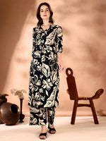 Thumbnail for Botanical Printed Co Ords Set, Black - Hiral Fashion - Distacart