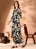 Thumbnail for Botanical Printed Co Ords Set, Black - Hiral Fashion - Distacart