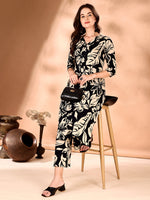 Thumbnail for Botanical Printed Co Ords Set, Black - Hiral Fashion - Distacart
