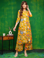 Thumbnail for Botanical Printed Co Ords Set, Yellow - Hiral Fashion - Distacart