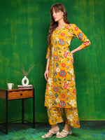Thumbnail for Botanical Printed Co Ords Set, Yellow - Hiral Fashion - Distacart