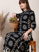 Thumbnail for Ethnic Motifs Printed Afghani Pant Co-Ords, Black - Hiral Fashion - Distacart
