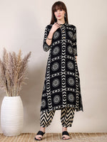 Thumbnail for Ethnic Motifs Printed Afghani Pant Co-Ords, Black - Hiral Fashion - Distacart