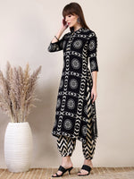 Thumbnail for Ethnic Motifs Printed Afghani Pant Co-Ords, Black - Hiral Fashion - Distacart