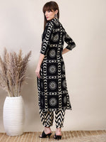 Thumbnail for Ethnic Motifs Printed Afghani Pant Co-Ords, Black - Hiral Fashion - Distacart