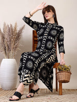 Thumbnail for Ethnic Motifs Printed Afghani Pant Co-Ords, Black - Hiral Fashion - Distacart