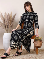 Thumbnail for Ethnic Motifs Printed Afghani Pant Co-Ords, Black - Hiral Fashion - Distacart