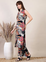 Thumbnail for Floral Printed Co-Ords Set, Black - Hiral Fashion - Distacart