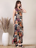 Thumbnail for Floral Printed Co-Ords Set, Black - Hiral Fashion - Distacart