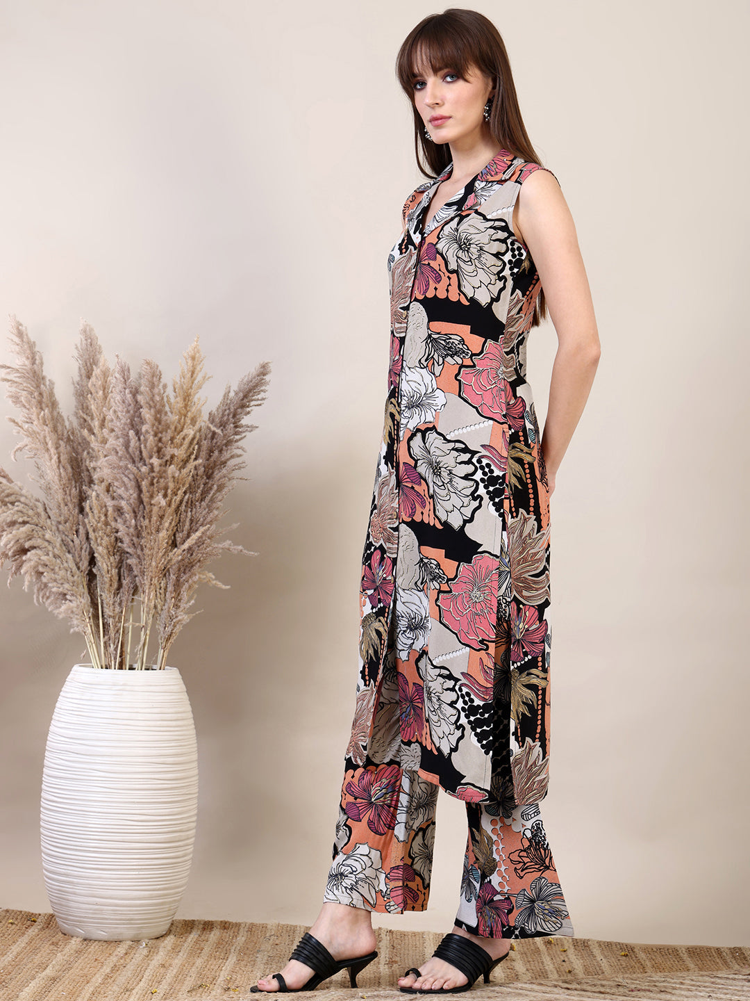 Floral Printed Co-Ords Set, Navy Blue - Hiral Fashion - Distacart