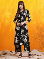 Thumbnail for Floral Printed Co-Ords, Black - Hiral Fashion - Distacart