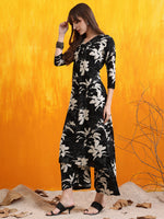Thumbnail for Floral Printed Co-Ords, Black - Hiral Fashion - Distacart
