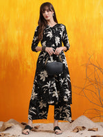 Thumbnail for Floral Printed Co-Ords, Black - Hiral Fashion - Distacart