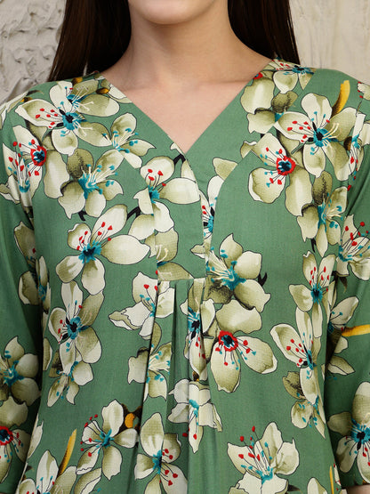 Floral Printed Co-Ords, Green - Hiral Fashion - Dista