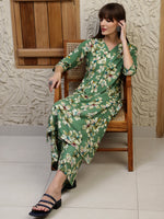 Thumbnail for Floral Printed Co-Ords, Green - Hiral Fashion - Dista