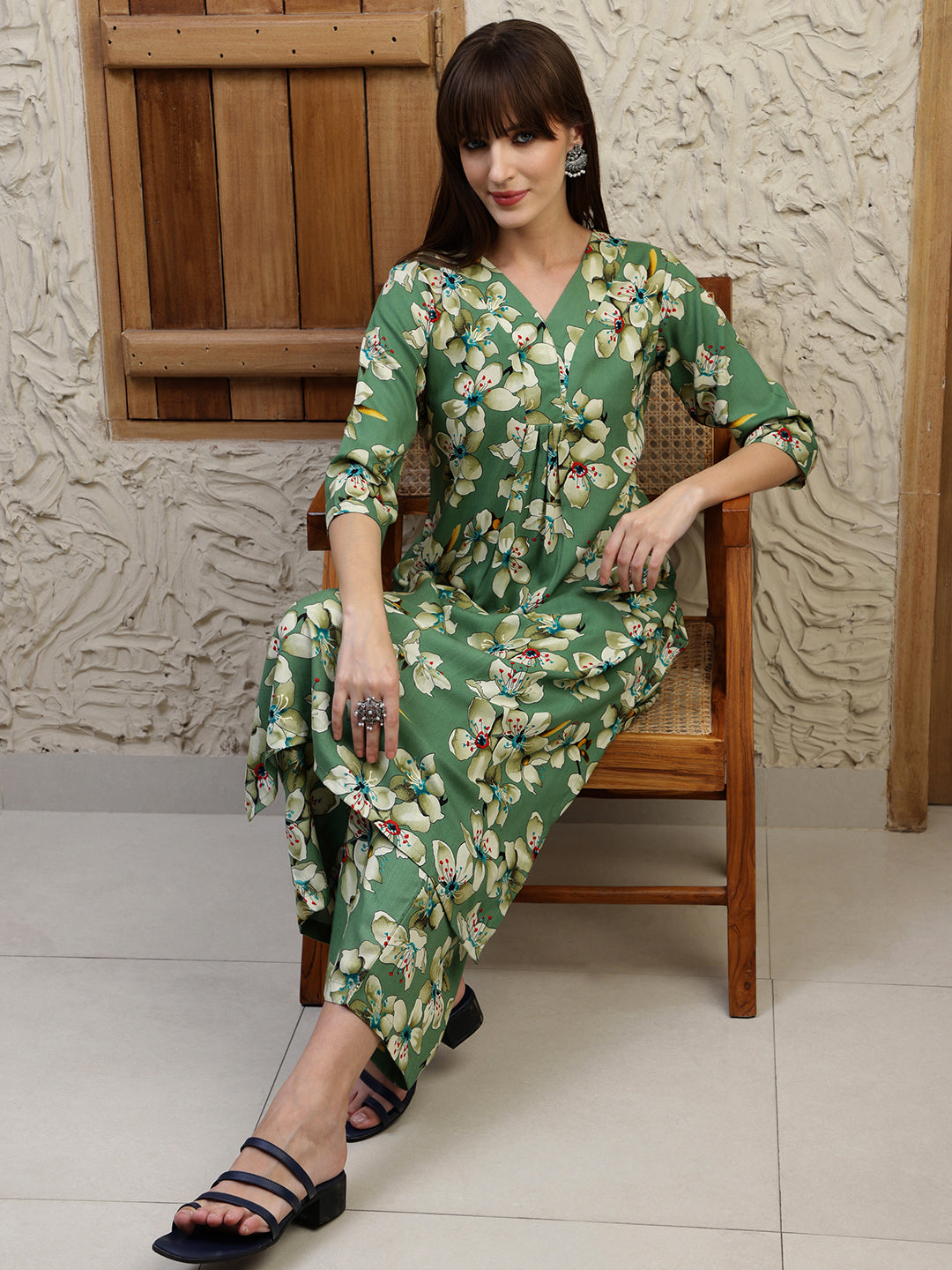 Floral Printed Co-Ords, Green - Hiral Fashion - Dista