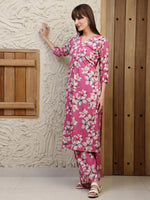 Thumbnail for Floral Printed Co-Ords, Pink - Hiral Fashion - Distacart