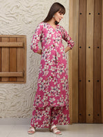 Thumbnail for Floral Printed Co-Ords, Pink - Hiral Fashion - Distacart