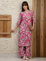 Thumbnail for Floral Printed Co-Ords, Pink - Hiral Fashion - Distacart