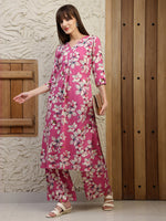 Thumbnail for Floral Printed Co-Ords, Pink - Hiral Fashion - Distacart