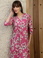 Thumbnail for Floral Printed Co-Ords, Pink - Hiral Fashion - Distacart