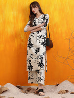 Thumbnail for Floral Printed Co-Ords, White - Hiral Fashion - Distacart
