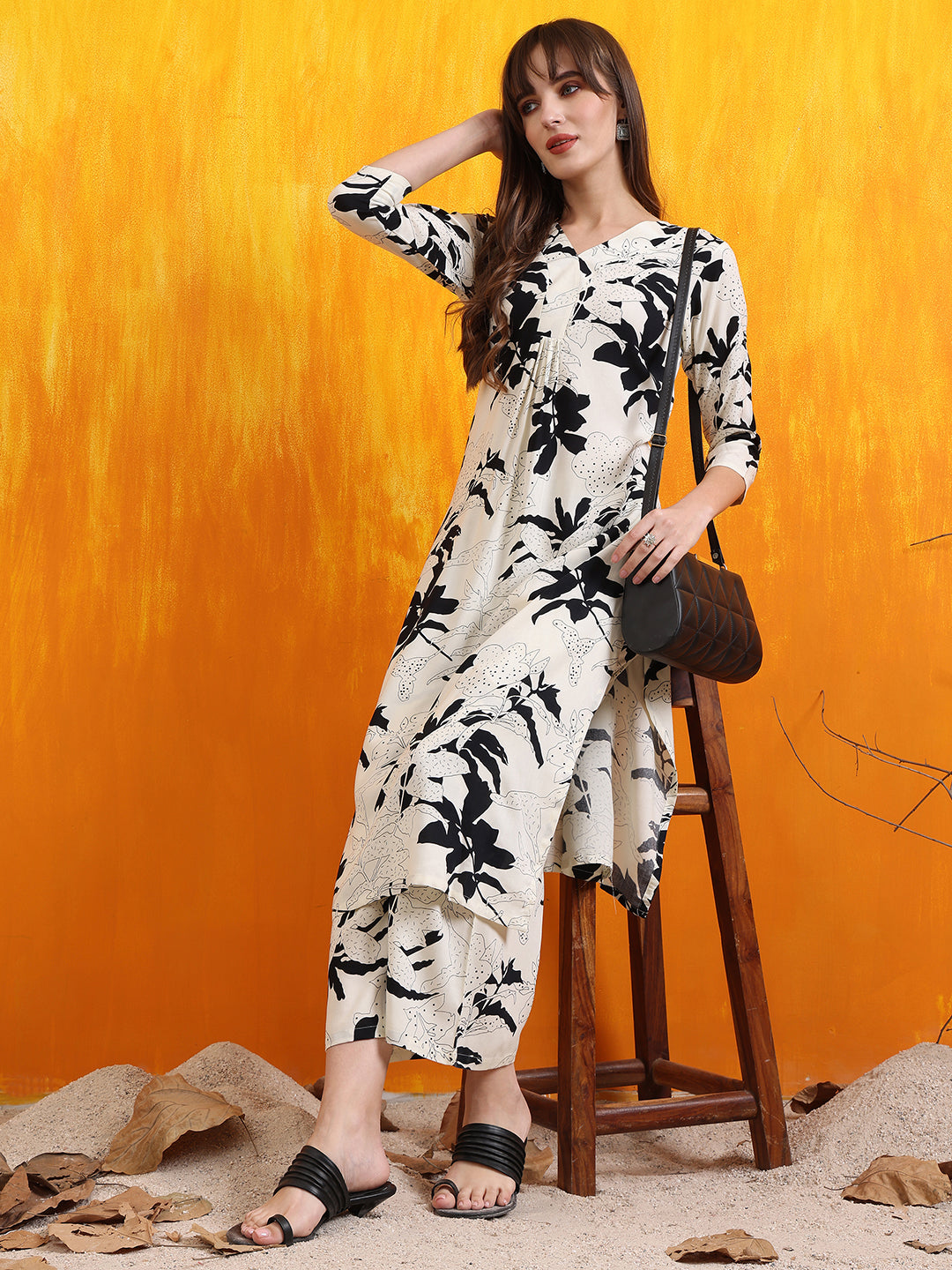 Floral Printed Co-Ords, White - Hiral Fashion - Distacart