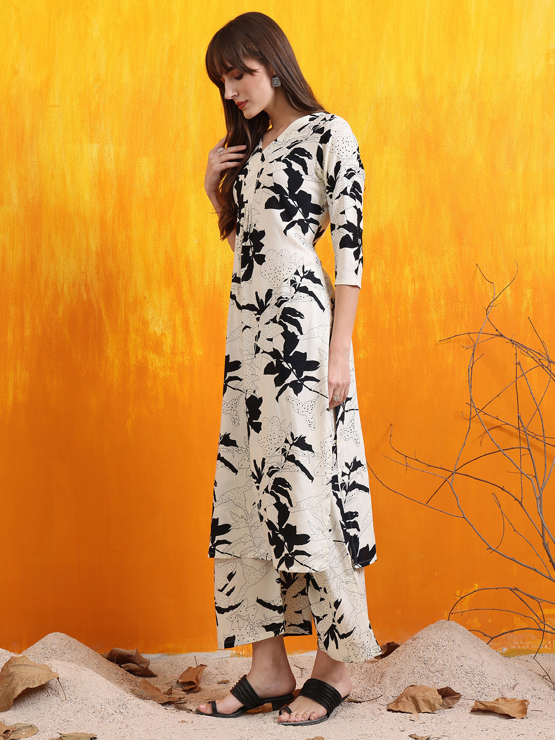 Floral Printed Co-Ords, White - Hiral Fashion - Distacart