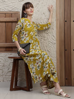Thumbnail for Floral Printed Co-Ords, Mustard - Hiral Fashion - Distacart