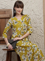Thumbnail for Floral Printed Co-Ords, Mustard - Hiral Fashion - Distacart