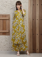 Thumbnail for Floral Printed Co-Ords, Mustard - Hiral Fashion - Distacart