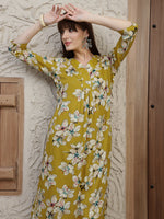Thumbnail for Floral Printed Co-Ords, Mustard - Hiral Fashion - Distacart