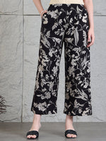 Thumbnail for Botanical Printed Kurta With Palazzo Co-Ords Set, Black - Hiral Fashion - Distacart