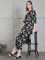 Thumbnail for Botanical Printed Kurta With Palazzo Co-Ords Set, Black - Hiral Fashion - Distacart