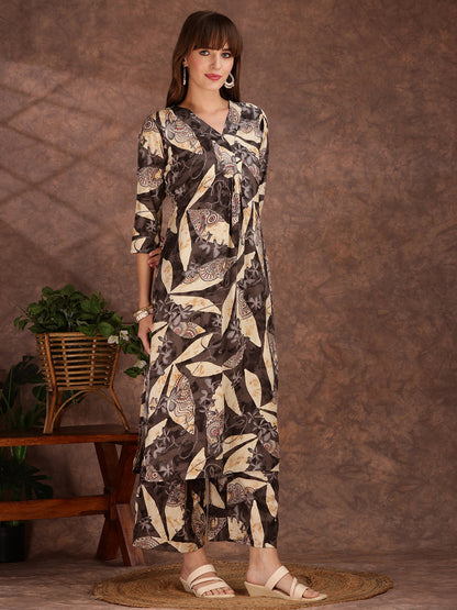 Versatile Printed Co-Ords, Grey - Hiral Fashion - Distacart