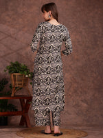 Thumbnail for Ethnic Motifs Printed Lace Detailing Kurta And Palazzo, Black - Hiral Fashion - Dista