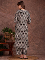 Thumbnail for Ethnic Motifs Printed Lace Detailing Kurta And Palazzo, Black - Hiral Fashion - Distacart