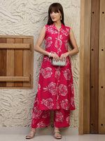 Thumbnail for Botanical Printed Co Ords Set, Pink - Hiral Fashion - Distacart