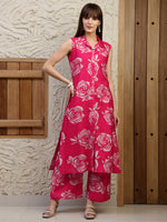 Thumbnail for Botanical Printed Co Ords Set, Pink - Hiral Fashion - Distacart