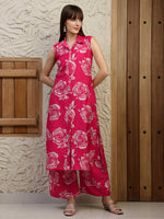 Thumbnail for Botanical Printed Co Ords Set, Pink - Hiral Fashion - Distacart