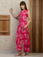 Thumbnail for Botanical Printed Co Ords Set, Pink - Hiral Fashion - Distacart