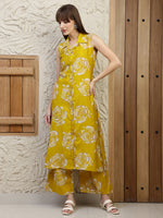 Thumbnail for Botanical Printed Co Ords Set, Mustard - Hiral Fashion - Distacart