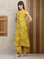 Thumbnail for Botanical Printed Co Ords Set, Mustard - Hiral Fashion - Distacart