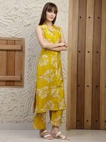 Thumbnail for Botanical Printed Co Ords Set, Mustard - Hiral Fashion - Distacart